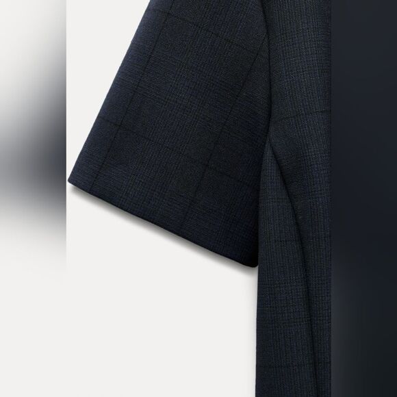 NWT Zara Godet dress zw collection Navy Blue Dress GODET - Picture 4 of 6